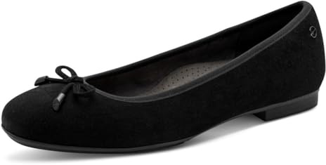 Tamaris Damen Wide FIT Ballerina aus Leder mit Schleife