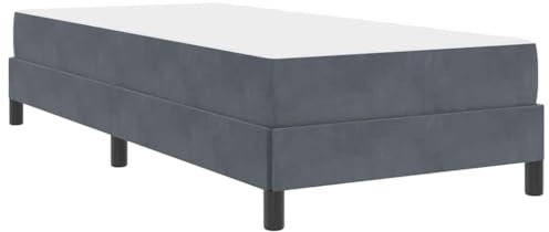 SKM Boxspringbett mit Matratze Dunkelgrau 90 x 190 cm Samt,Möbel,Betten & Zubehör,Betten & Bettgestelle,Grau,33.04 kg,3398660