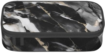 Cxzmnba Federmäppchen aus hellem schwarzem Marmor für Jungen und Mädchen, Schulanfang, Studentenbedarf, Federmäppchen, Schwarz , Einheitsgröße, Taschen-Organizer