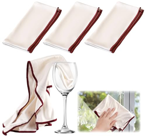 3 Piezas Trapo Magico Cristales Profesional Sin Dejar Marcas, ,60 x 40 cm | Bayeta Microfibra ,Paños Micro de Pulido Grandes Sin Pelusa para Limpiar Ventanas, Copas de Vino, Gafas, Cristales,Cámaras