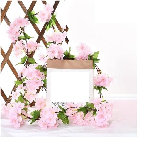 Weihnachtskranz, 230 cm künstliche Kirschblütenranken for Hochzeiten, Garten, Zuhause, Partys, Weihnachten und Brautpartys(Light Pink)