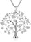 Albero della vita Collana per Donna, Collana con ciondolo celtico di moda con collana a catena lunga CZ Crystal Girls (Placcato argento)