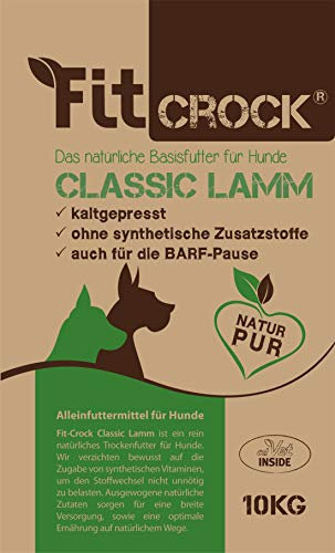 cdVet Fit-Crock Hundefutter trocken Classic Lamm Maxi 10 kg, glutenfrei