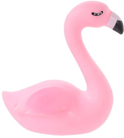 Amosfun Flamingo Kuchen Topper 10x8x13 cm Wiederverwendbare Vinyl Figur – Rosa Deko für Torte, Geburtstag, Baby Shower & Hochzeit