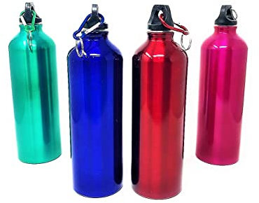 LEOFLA Botella de aluminio ligero de 750 ml con cierre hermético y gancho lavable