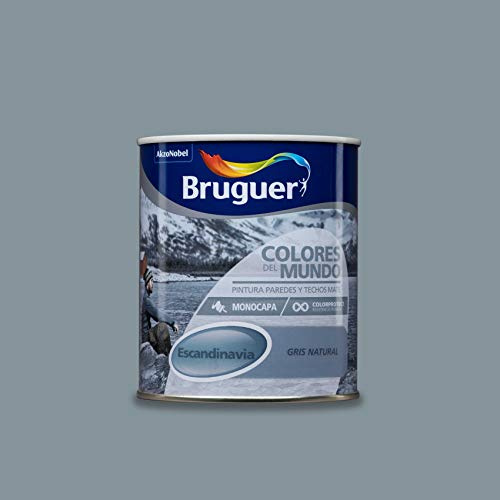 Bruguer Colores del Mundo Pintura para paredes monocapa Escandinavia Gris Natural 750 ml