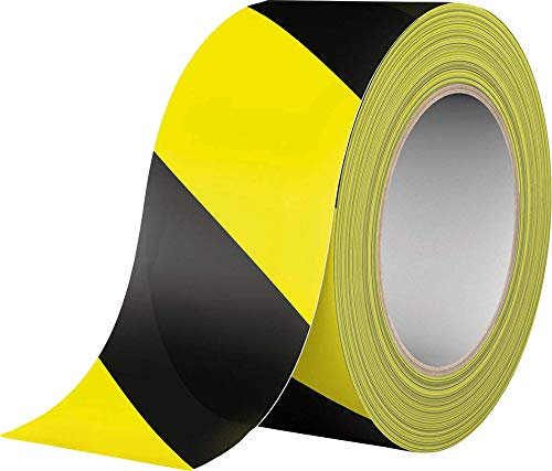Hart PVC Warnband schwarz/gelb 60mm x 66m Markierungsband selbstklebend