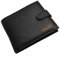 Personalised Black Engraved Soft Leather Mens Wallet with Coin Pocket Pouch Gift (Black)