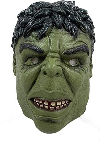 LePyCos Hulk Latex-Helmmaske, Vollgesicht, Cosplay, Requisiten, Halloween, Party, Kostümzubehör (grün)