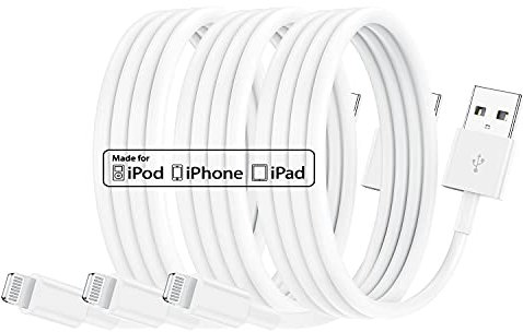 3 Pack Apple MFi Certified iPhone Charger Cable 1m, Apple Lightning to USB Cable Cord 1 metres Fast Charging Apple Phone Long Chargers for iPhone13/12/12 mini/ 11/11Pro/Max/X/XS/XR/XS Max/8/7/6/iPad