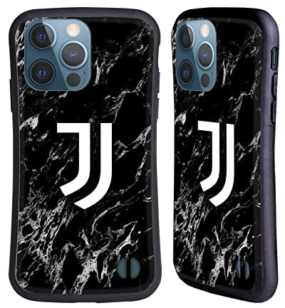 Head Case Designs Offizielle Juventus Football Club Schwarz Marmor Hybride Handyhülle Hülle Huelle kompatibel mit Apple iPhone 13 Pro