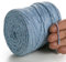MeriWoolArt® Metallische Makramee Garn 2mm x 225m Farbig für Schnur Schmuckherstellung, Makramee Accessoires Schmuck - Boho Makramee Seil Garn - Glanz Lurex Recyceltes Baumwollgarn (Lurex Babyblau)