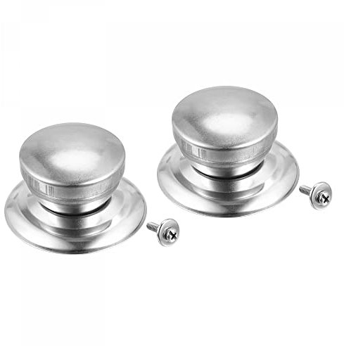 sourcing map Universal Pot Lid Knob, Stainless Steel Replacement Knob 58x41x33mm for Pan Cover Lid, Pack of 2