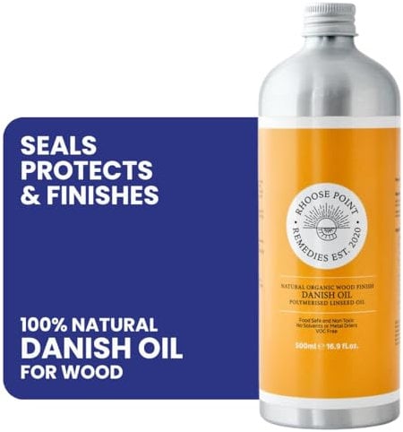 Danish Oil for Wood 250ml Naturally Polymerised Linseed Oil VOC Free & Environmentally Friendly Cutting Board Oil Butcher Block Oil | Works as a Stand Oil for Oil Painting | Food Safe Wood Sealer