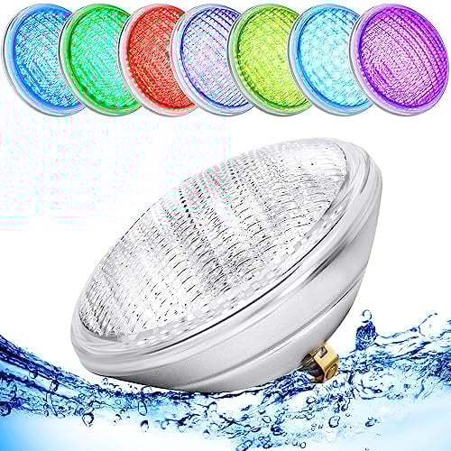 AHJ PAR56 Poolbeleuchtung Unterwasser, 36W LED Poolleuchten RGB, Poolscheinwerfer Led Lampe IP68 Wasserdicht, Pool LED Licht mit Fernbedienung, Schwimmbadleuchten Poolscheinwerfer 12V AC/DC
