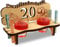Urhome Hochzeit Schnapsbank aus Holz und 2 Schnapsgläser - 20. Hochzeitstag zur Porzellanhochzeit - Hochzeitsbank mit Gläser zum Jubiläum Jahrestag - Hochzeitsgeschenk für Brautpaar