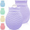 Kleine Wärmflasche mit Bezug - 320ml Mini Silikon Wärmflasche für Warm- und Kaltkompressen, Hand-Fuß-Bettwärmer, Ideal für Menstruationsbeschwerden, Schmerzlinderung (Lila)