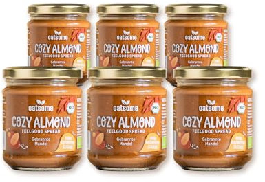 OATSOME® 6er Set Cozy Almond | Feelgood Spread | Gebrannte Mandel | Vegan | Ohne raffinierten Zucker & Ohne Palmöl | Bio & 100% Natürlich | Frühstück | Cremiger Snack | 6x190g