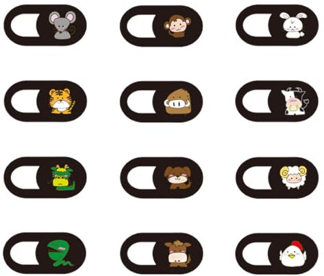 Cubierta Webcam 12 pcs Webcam Cover Slider Diseño Ultra Fino Cubiertas de la Cámara Web Tapa de Portátil Control Deslizante de Cobertura de la Cámara Web Anti-Hacker Camera Cover para Ordenadores