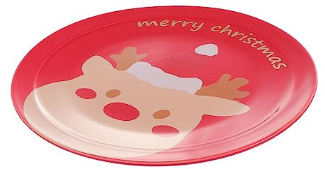 PRETYZOOM 1 Pc Sambuco piatti di insalata di Natale piatto pizza in porcellana elegant kitchen desk il regalo i regali piatto di natale piatto in ceramica carino vassoio rosso