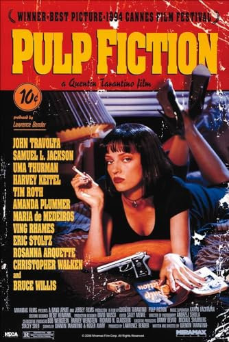 KUSTOM ART Dekoratives Poster für die Wand, Serie Filme, Proms, Pulp Fiction von Quentin Tarantino mit John Travolta und Uma Thurman, Druck auf beschichtetem Papier, 42 x 30 cm, ohne Rahmen