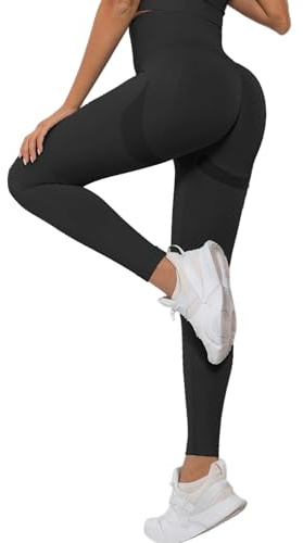 Merlvida Scrunch Butt Sport Leggings Damen High Waist Seamless Push Up Leggings Blickdicht Boom Booty Leggings Sporthose mit Bauchkontrolle Slim Sportleggins Gym Leggins Hose für Yoga Fitness Workout