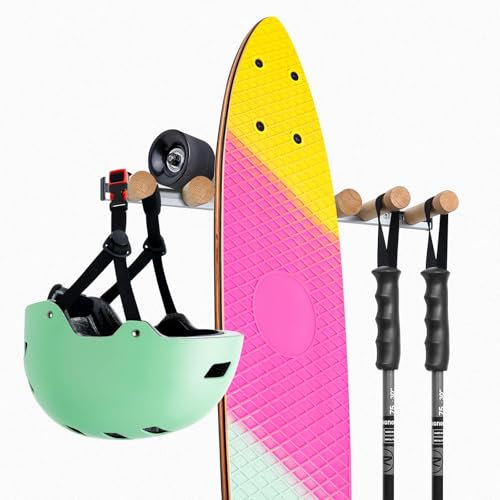 Fuloon Porte Ski Mural Support de Rangement Mural Porte Ski pour la Maison et Le Garage Organisateur (40 cm)