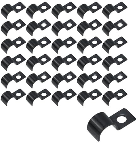 Wealrit Rohrschellen mit einem Loch, für Leitungen, verstärkte Rippe für EMT-Rohrbefestigung, 10 mm, Schwarz, 30 Stück