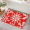 Homcomodar Weihnachten Badematte rutschfeste 40x60cm Schneeflocke Waschbare rote Badematten Ultra saugfähige Badezimmermatten Extra weiche Weihnachten Badeteppiche für Badezimmer