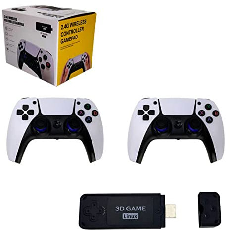JOYARCH U9 Pro Wireless Game Stick 64G avec 10,000+Jeux, Console de Jeu darcade HDMI 4K avec Deux contrôleurs 2,4 G, Jeux vidéo rétro Plug and Play pour TV