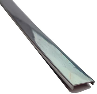 5M U-Form Protection de Bord de Meubles, Adhésif TPE Placage Bois Couvre Chant, Flexible Garniture de Bord pour Étiquetage, Portes de Voiture, Coins de Table, Contreplaqué(Bright silver,7mm)