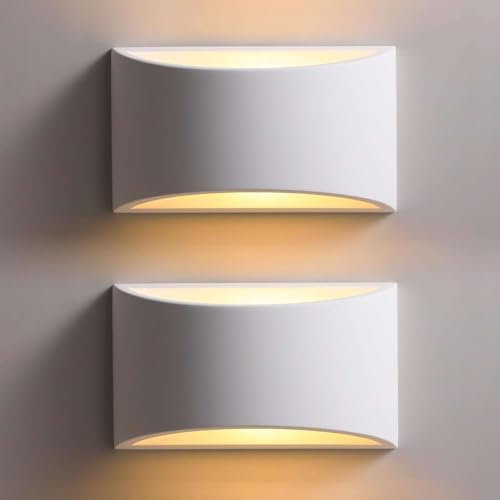 Clevich G9 LED lampe, 9W Wandleuchte Innen, Weiß Gipsleuchte Modernes Design Licht Up und Down Wandlicht Spotlicht für Badezimmer, Wohnzimmer, Schlafzimmer, Flur, Warmweiß [Energieklasse E] (2)