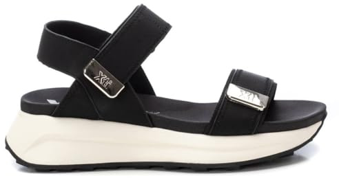 XTI - Sandalia Mujer Negro - Calzado Cómodo y Versátil - Moda casual - Modelo 14387401 (Talla 40)