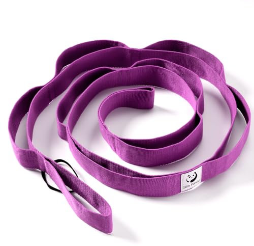 Slim Panda Yoga Gurt, Yoga Band Zum Dehnen mit 10 Schlaufen zu Dehnen und Stretching, yoga Stretch Gurt Ideal für Fitness Pilates Physiotherapie