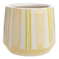 Tranquillo Blumentopf Cream AQUARELL aus Steinzeug Pflanztöpfe rund Sukkulenten Home-Deko modern, Farbe: Creme, Ø 13,5 x 11,5 cm
