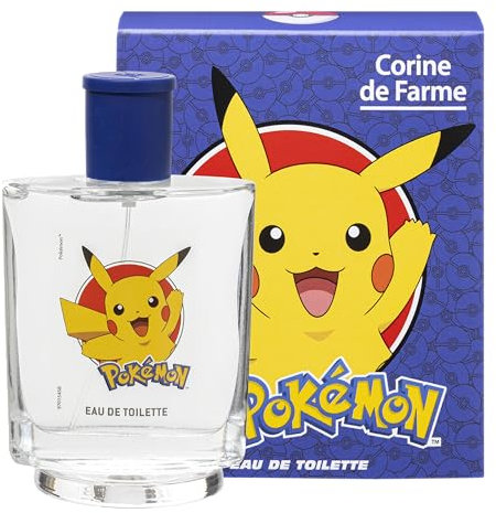 Corine de Farme, Eau de Toilette 50ml Pokémon- Parfum Enfant Frais et Électrisant - Notes de Jasmin, Pomme, Ananas, Menthe - Parfum Idéal pour Garçons - Convient à Tout Type de Peau