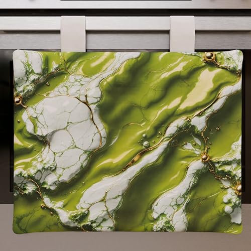 PETTI Artigiani Italiani - Copriforno Cucina Moderno Effetto Marmo Verde, Copri Forno da Cucina 40x50 cm, 100% Made in Italy