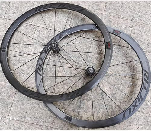NZVZGKTNTW Rennrad Laufradsatz Rennrad-Radsatz, 700C-Doppelwandfelgen, Carbonfelge, Kassettennabe, V-Bremse, 8-9-10-11-fach, Straight-Pull-Rennradräder Mit Aero-Speichen(Black)