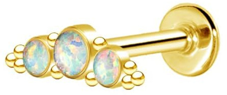 viva-adorno Helix Tragus Ohr Cartilage Knorpel Piercing Stecker Türkis Opal Onyx Bogen Ohrstecker Z592
