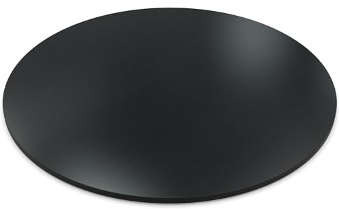 AUPROTEC Tischplatte 19mm rund Ø 500 mm Alux Schwarz Holzplatte melaminharzbeschichtet Spanplatte mit Umleimer ABS Kante Auswahl: 50 cm