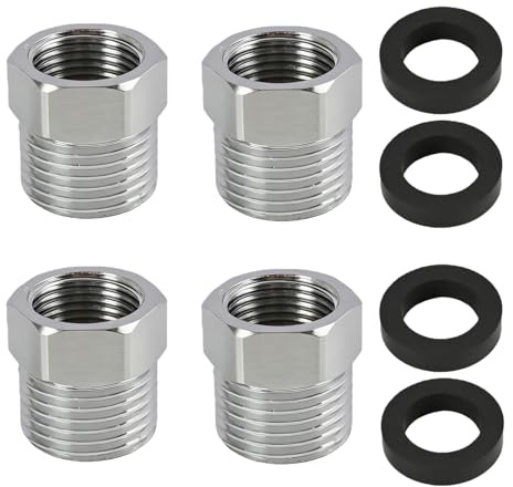 PaYuanRaoTi 4PCS 3/8 Femelle BSP à 1/2 BSP Mâle Forgeage Réducteur, Raccord Plomberie Réducteur Fileté pour Robinet/Douche Adaptateur Robinet Et Tuyau Adaptateur 3/8 vers 1/2 Raccord