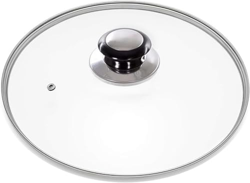 Tempered Glass Saucepan Casserole Frying pan Lid (14 cm, 16 cm, 18 cm, 20 cm, 22 cm, 24 cm, 26 cm, 28 cm, 30 cm, 32 cm, 34 cm, 36 cm, 38 cm, 40 cm) Replacement Lids for Pans and Pot (18cm)