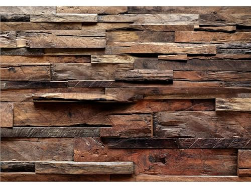decomonkey Fototapete Holz 350x256 cm Tapete Wandbild Vliestapete Fototapeten Tapeten Wandtapete Wand Schlafzimmer Wohnzimmer Holzoptik