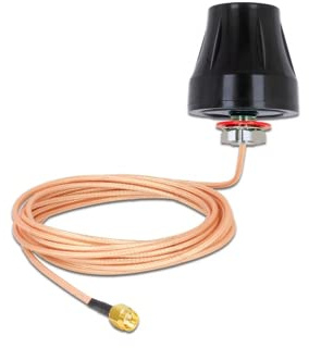 DELOCK LTE Antenne SMA Stecker 2 dBi starr omnidirektional mit Anschlusskabel RG-316U 3 m Outdoor schwarz