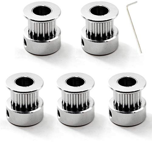 GT2 Zahnriemensatz mit Schlüssel 16 Zähne 6mm Bohrung für 3D Drucker 6mm Zahnriemen (5 Stücke)