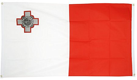 Digni Drapeau de Balcon (avec 4 Oeillets) Malte - 90 x 150 cm Sticker Gratuit