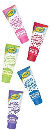 Crayola Bathtub Fingerpaint 2018 5 Color Variety Pack, 3 Ounce Tubes ( Radical Red, Screaming Green, Flamingo Pink, Bluetiful Blue and Royal Purple )