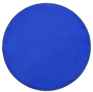 Primaflor Kinderteppich Einfarbig - SITZKREIS - Blau - Rund 67 cm - Velour-Kurzflor-Teppich für Kinderzimmer, Kindergärten und Schulen - Hochwertiger Spielteppich