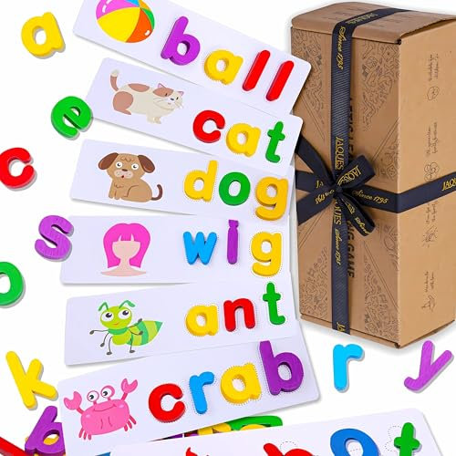Jaques of London Phonics Games and Spelling Games | Educational Toys for 4 Year Olds | Learning Toys for 3 Year Olds | Ideal for Developing Phonics Skills for 4 Year Olds