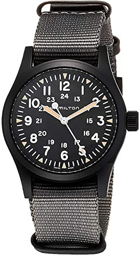 Hamilton Armbanduhr Khaki Field Mechanical 38 mm Grau/Schwarz H69409930